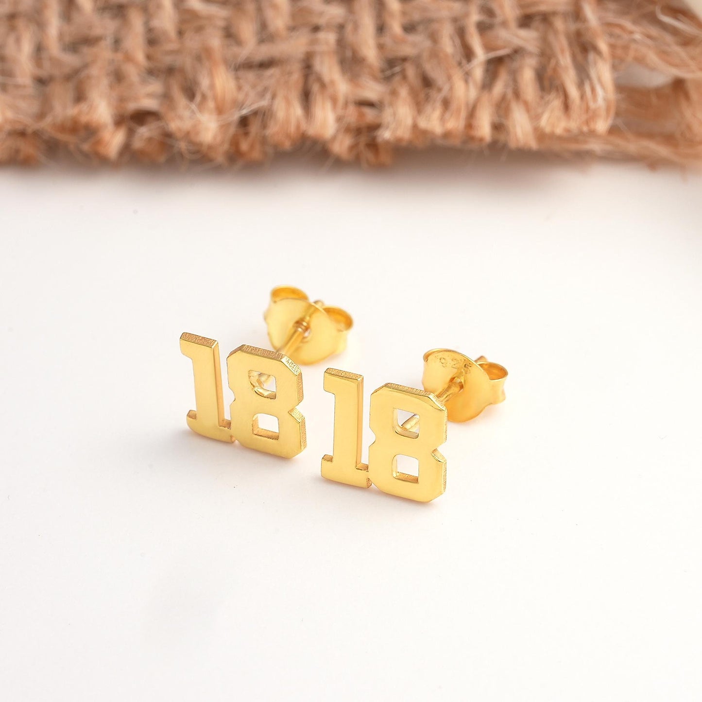 14k Gold Alphabet earring, Cz stud initial earring, Alphabet stud, 925 Sterling silver post earring,Initial stud, Initial earring, Gold stud