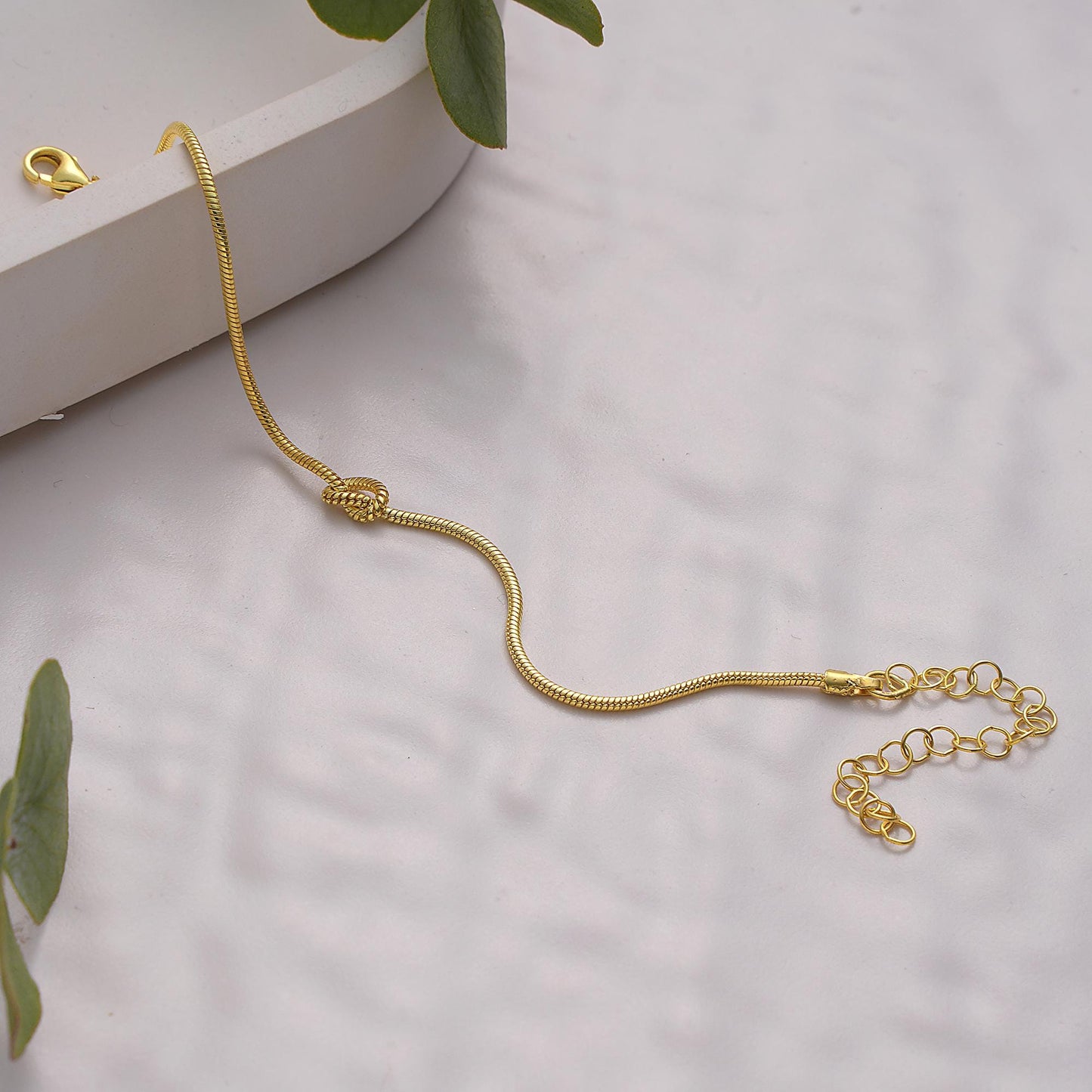 14k Gold Knot Bracelet with Snake Chain,Friendship Bracelet,Couples Bracelet, Mother Daughter Gift,Dainty Gold Bracelet,Maid of Honour Gifts