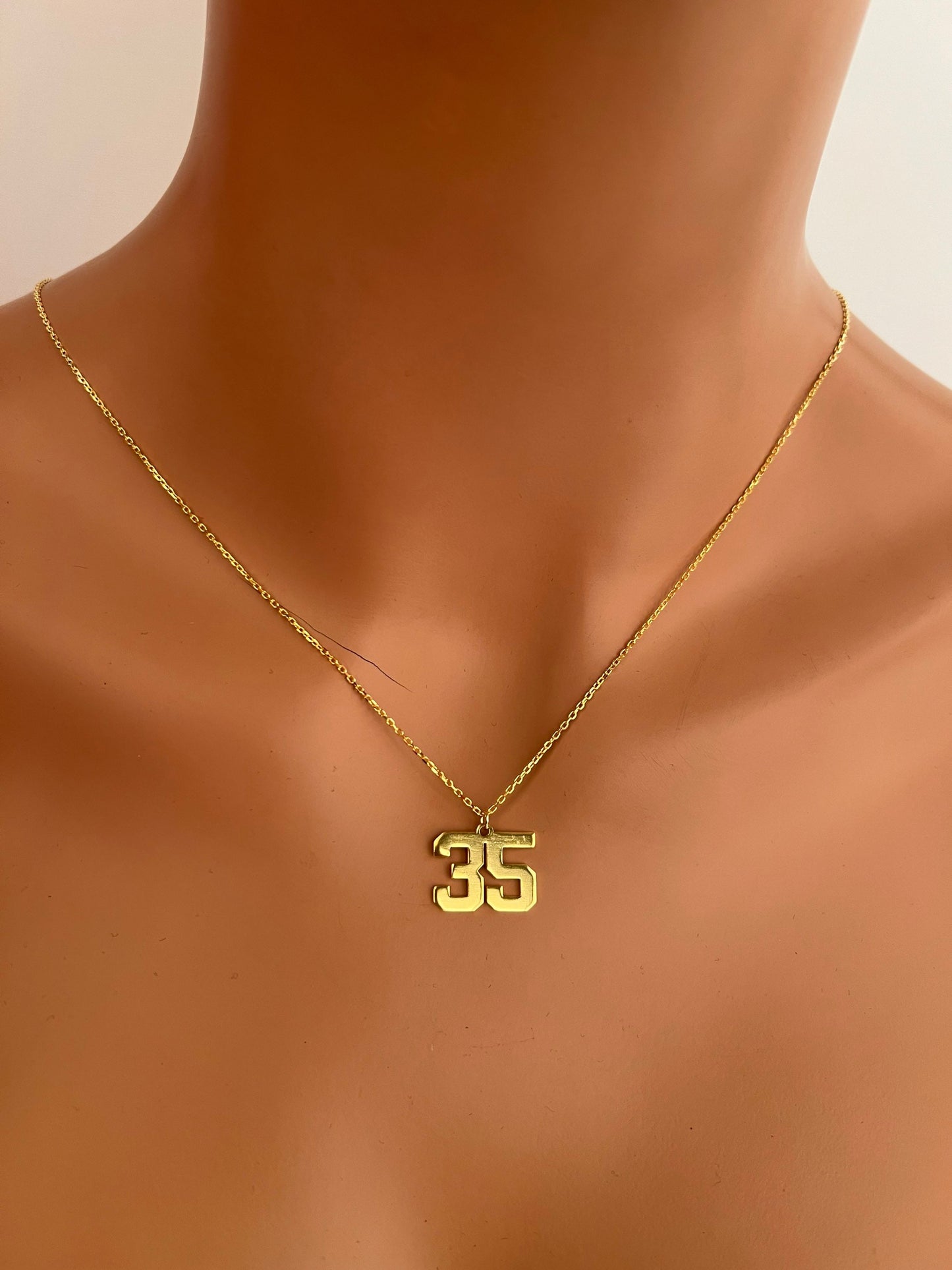 Gold Number Necklace ,Necklace For Boys Sports Fan, Baseball Pendant, Initial Necklace, Personalized Number Necklace, Silver Number Necklace