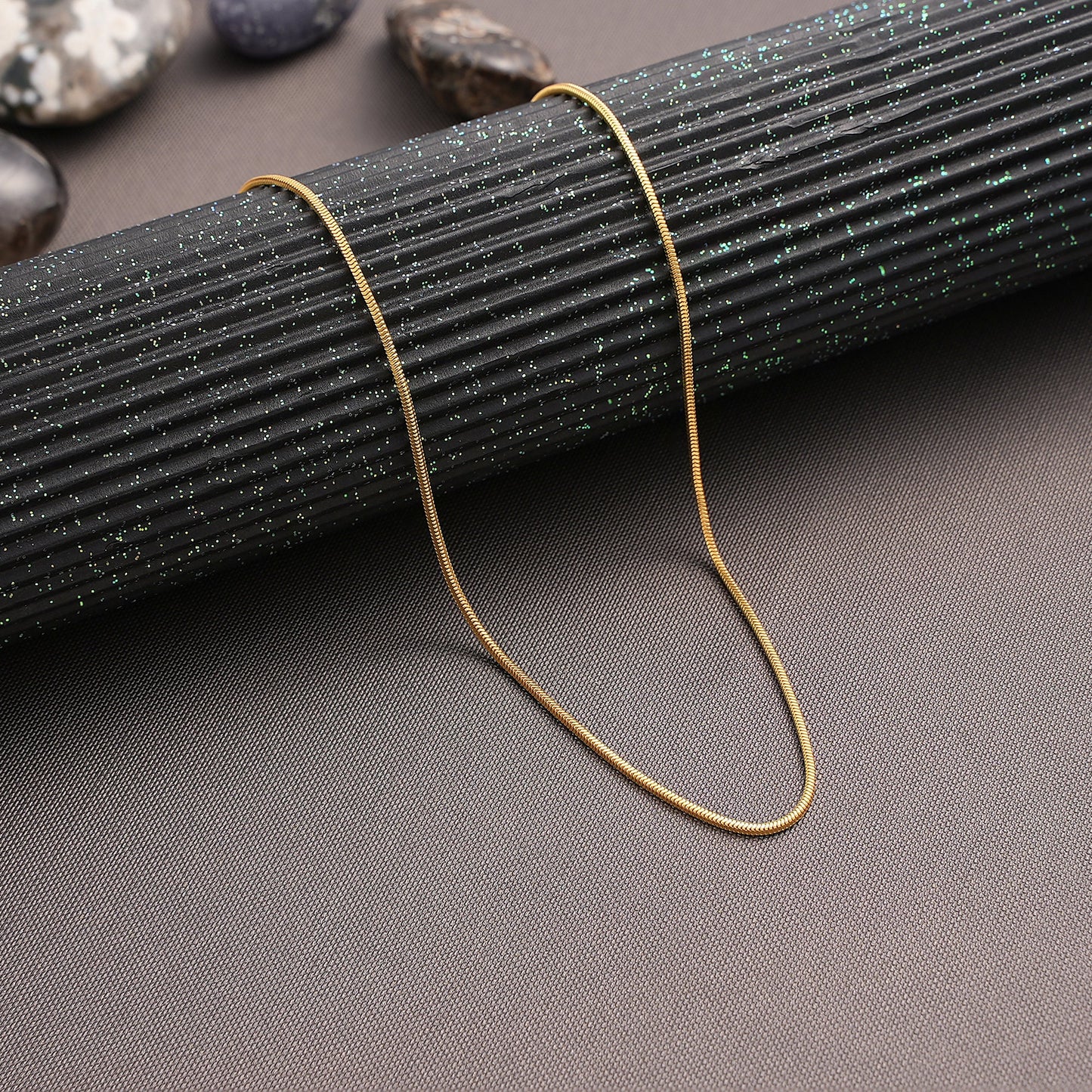 14K Gold Snake Chain Necklace , Chain Necklace For Women, Round Silver SNAKE Chain Necklace 16" 18" 20" 22" 24" 26" 28" 30" Made In Italy