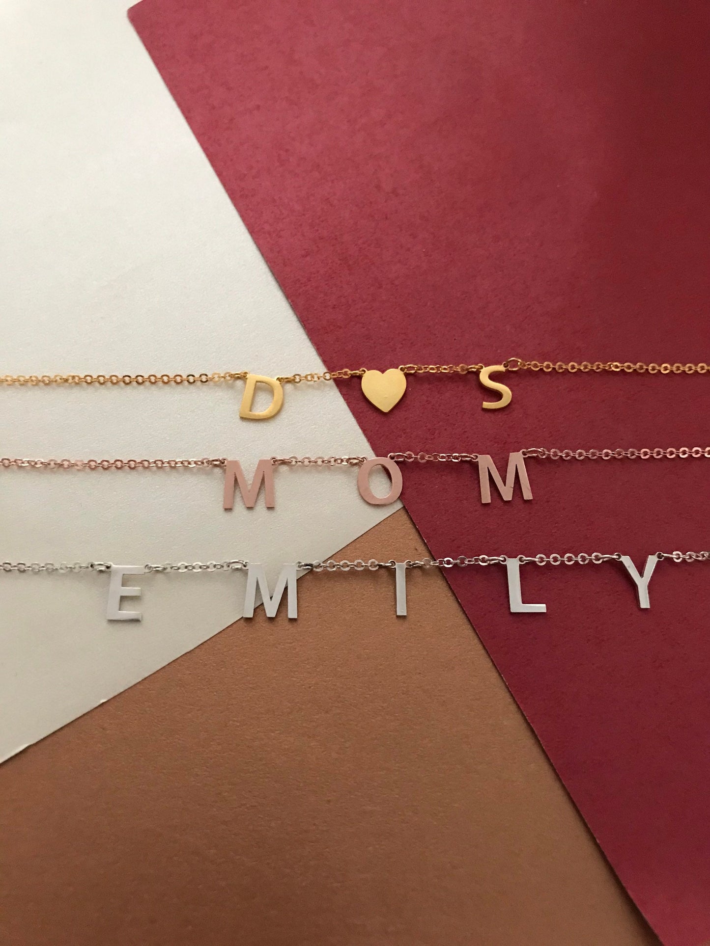 Gold Custom Letter Necklace • Initial Necklace • Custom Necklace • Gifts For Mom • Moms Gift • Christmas Gift • Personalized Letter Necklace