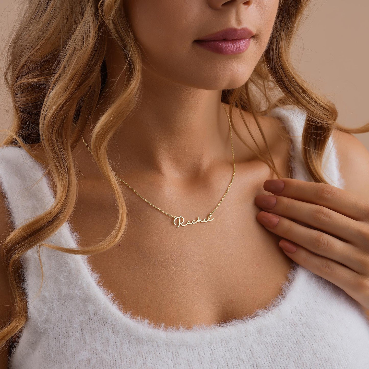 14K Gold Dainty Name Necklace -14K Solid Gold Name Necklace -Nameplate Necklace - Personalized jewerly for Women-Gift for Mom-Christmas Gift