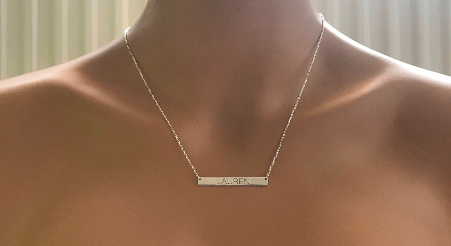 Custom Bar Necklace • Personalized Necklace • Valentine’s Gift • Best Friend Necklace • Anniversary Necklace • Personalized Gift