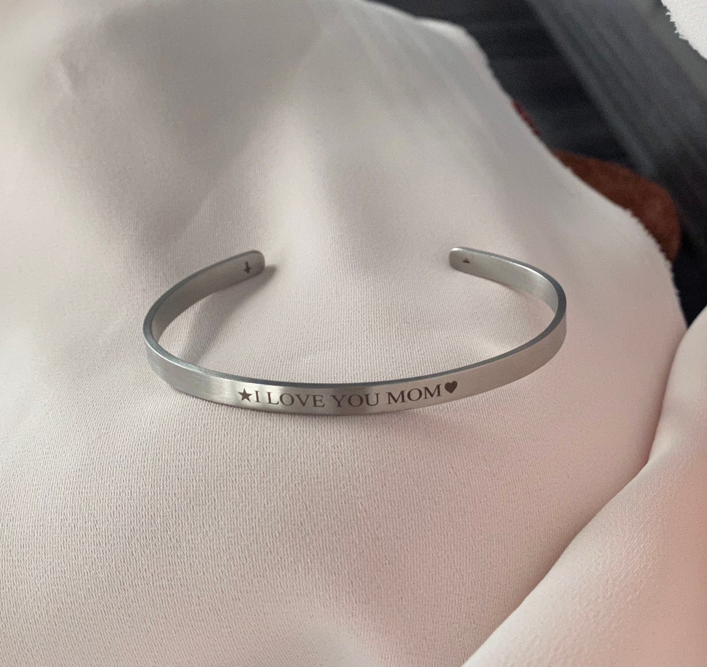 Stainless Steel Cuff Bracelet - Adjustable Cuff Bracelet- Personalized Gift - Mothers Day Gift - Mom Gift - Personalized Jewelry