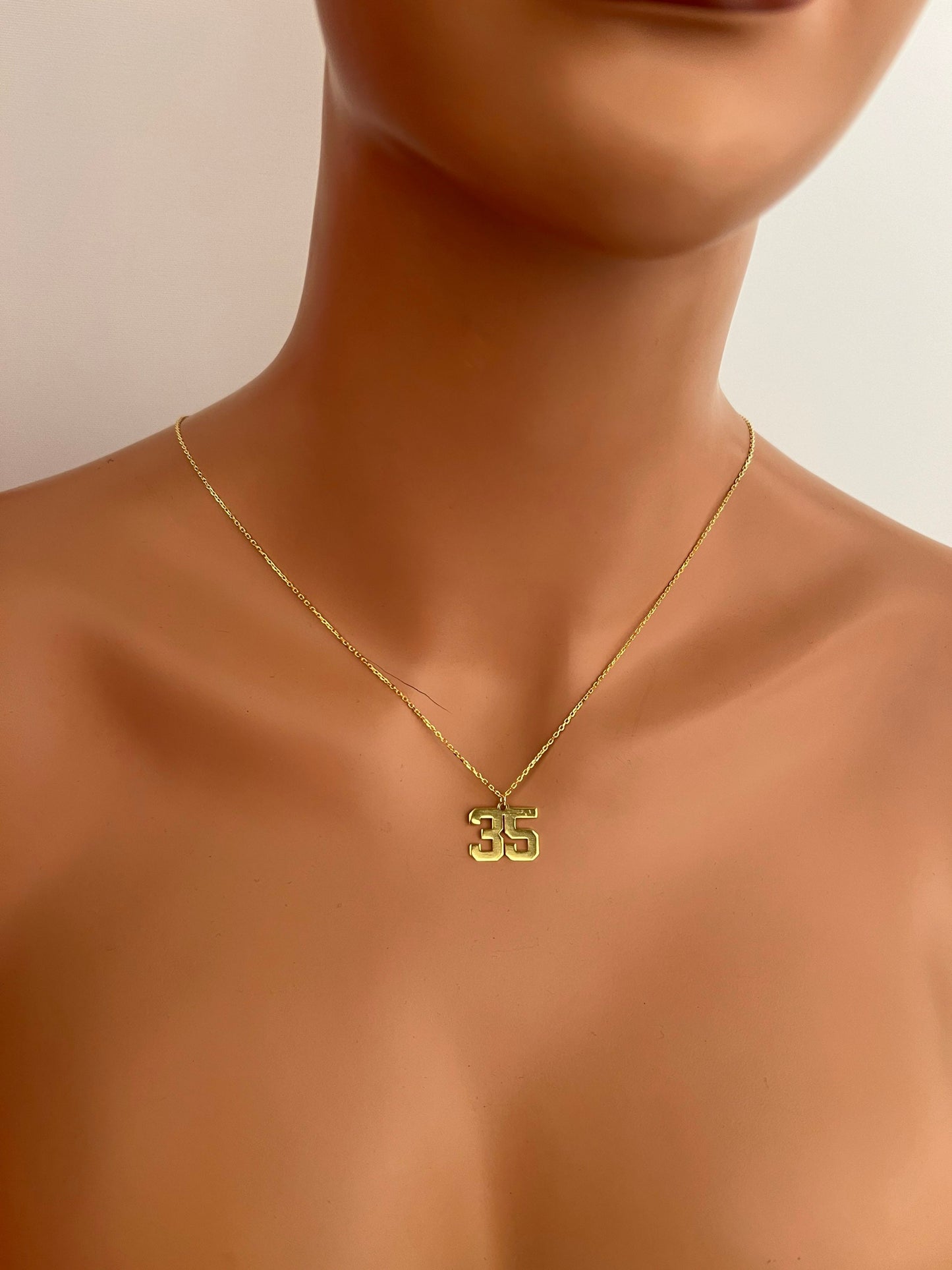 Gold Number Necklace ,Necklace For Boys Sports Fan, Baseball Pendant, Initial Necklace, Personalized Number Necklace, Silver Number Necklace