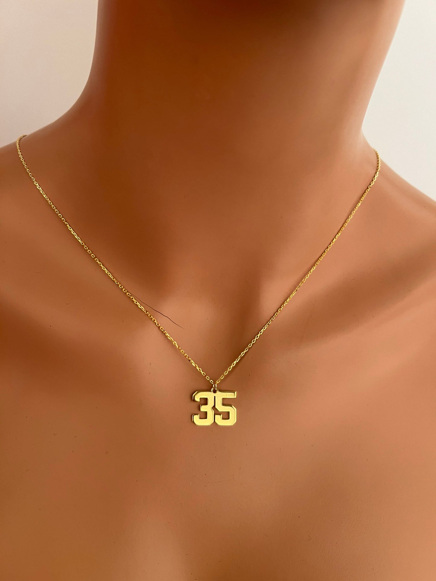Gold Number Necklace ,Necklace For Boys Sports Fan, Baseball Pendant, Initial Necklace, Personalized Number Necklace, Silver Number Necklace