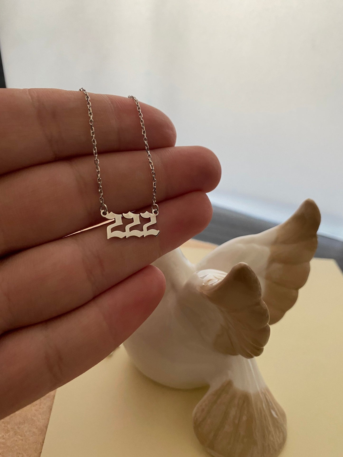 Tiny Angel Number Necklace - 888 Angel Number - angel number poster - 444 Angel number, 925 Sterling Silver Necklace - Solid Gold