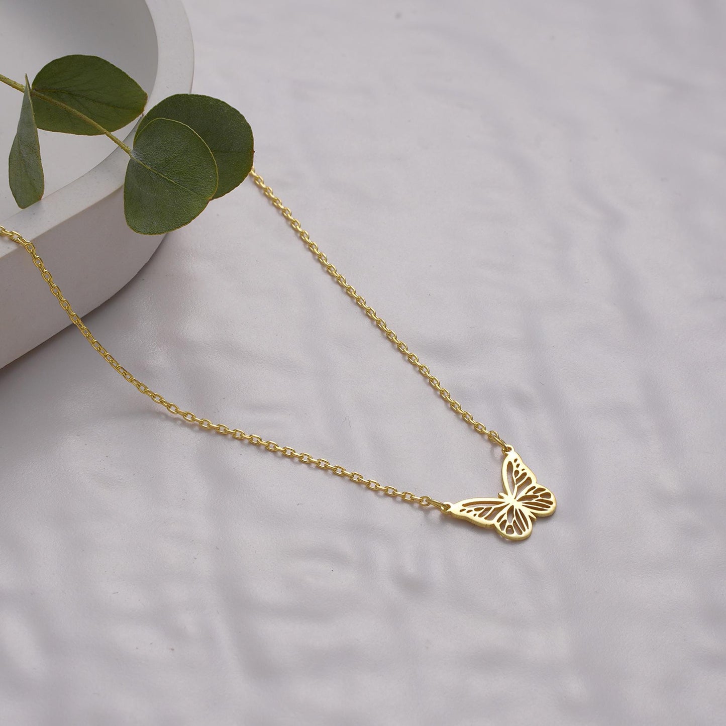 14K Gold Butterfly Necklace, Tiny Butterfly Necklace, Minimalist Butterfly Necklace, Gift for Her, Mothers day Gift, Christmas Gift