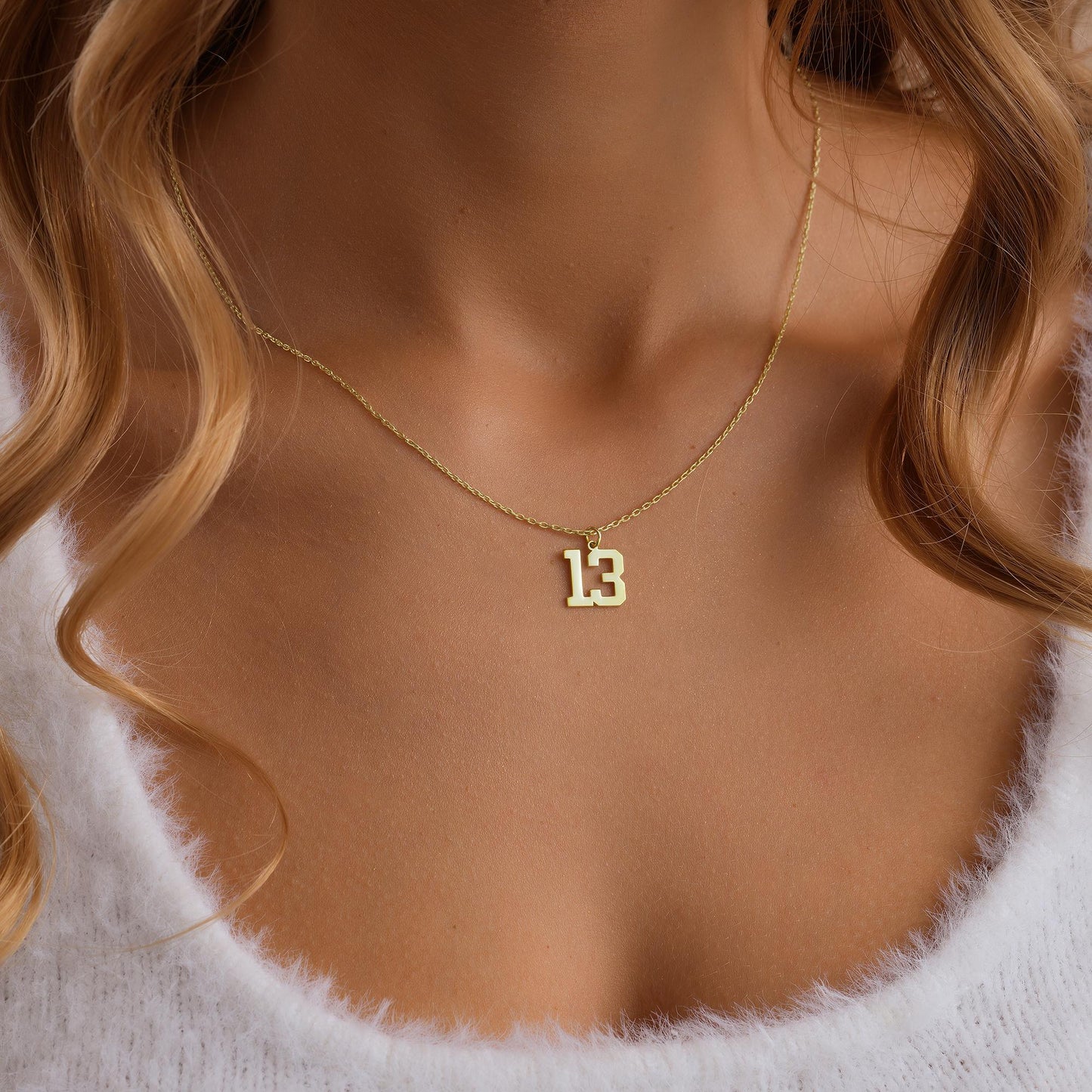 14K Gold Sport number pendant, Number Men Necklaces, Lucky Number Jewelry,Custom Necklace with Number,Number Year Necklace,Sport Men Jewelry