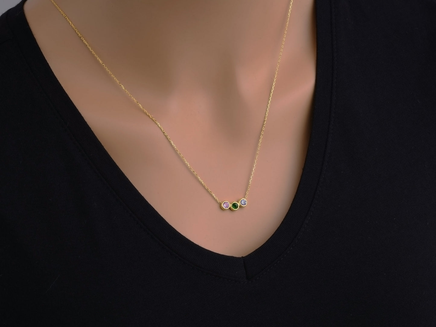 Family Birthstone Necklace , Birthstone Necklace , Dainty Necklace , Birthstone Gifts , Birthday Gift , Mom Necklace , Mothers Day Gift