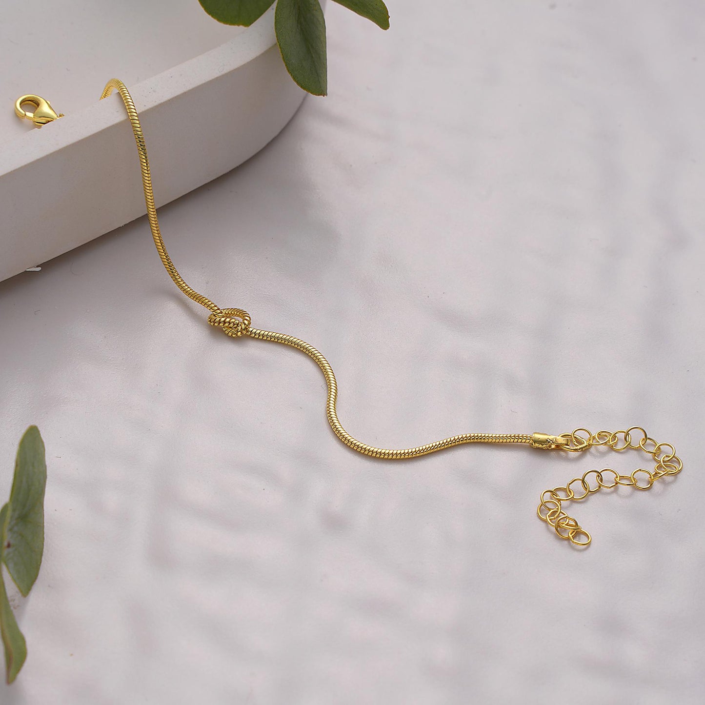 14k Gold Knot Bracelet with Snake Chain,Friendship Bracelet,Couples Bracelet, Mother Daughter Gift,Dainty Gold Bracelet,Maid of Honour Gifts