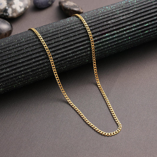14K Gold Curb Chain Necklace,Chirstmas Gift,Gold Chain Necklace , Everyday Necklace , Womens Gold Chain , Gift for Her,Cuban Chain Necklace
