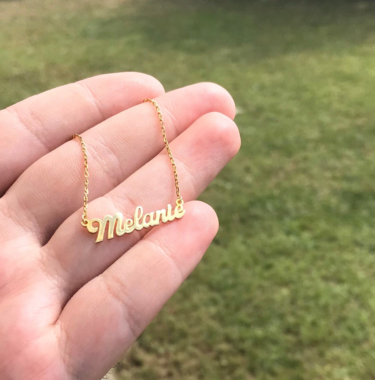Perfect gift for her • Best dainty name necklace • Tiny name necklace for her • 14k Solid Gold Necklace • birthday gift • gift for mom