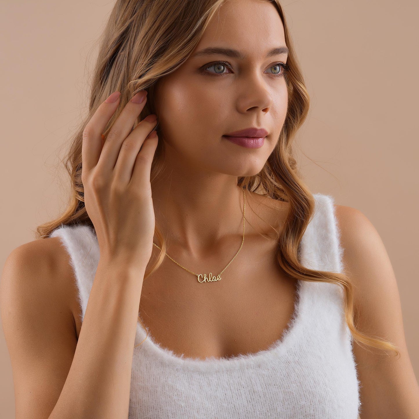 14K Gold Name Necklace,Personalized Name Pendant Necklace,Custom Name Necklace,Minimalist Name Jewelry for Women,Gift for Her,Christmas Gift