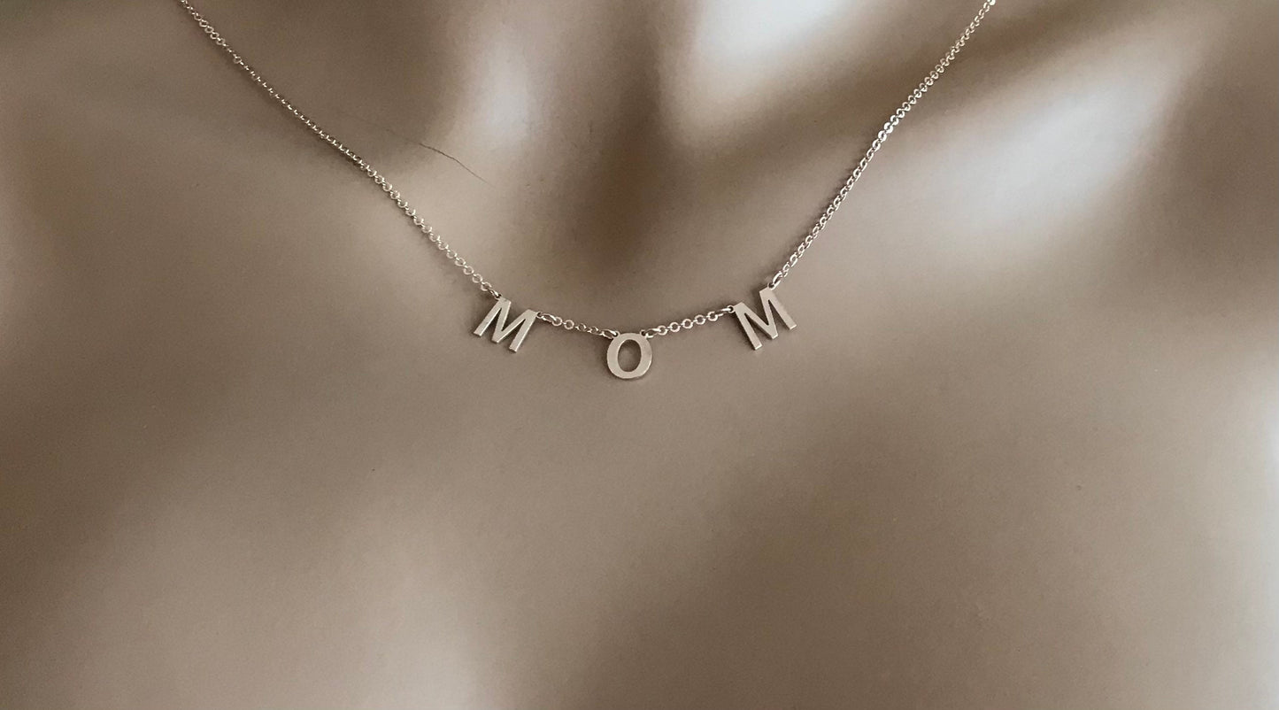 Gold Custom Letter Necklace - Silver Initial Necklace - Personalized Letter Necklace - Mother’s Day Gift - Bridesmaid Gift - Mom Gift