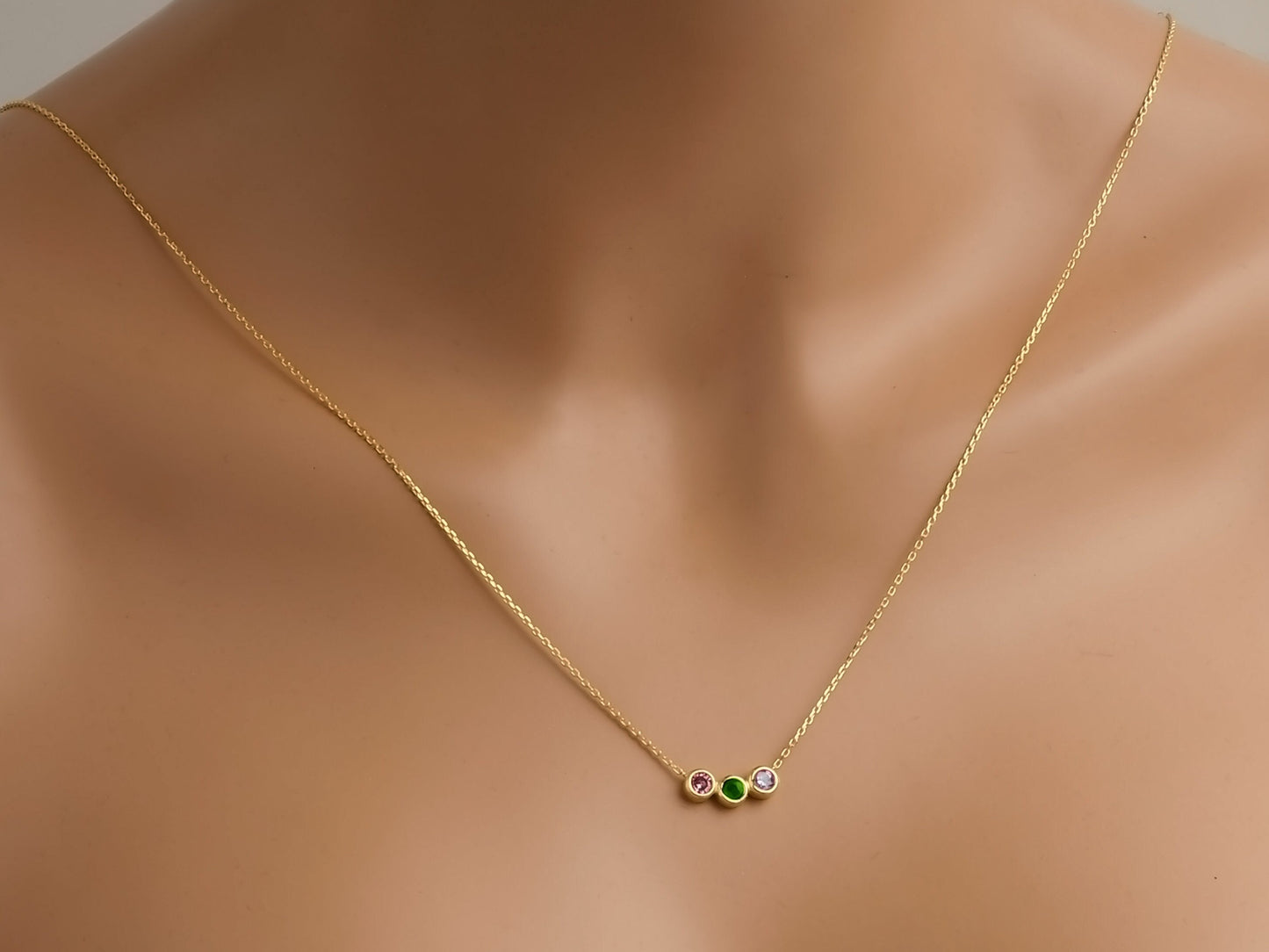 Family Birthstone Necklace , Birthstone Necklace , Dainty Necklace , Birthstone Gifts , Birthday Gift , Mom Necklace , Mothers Day Gift