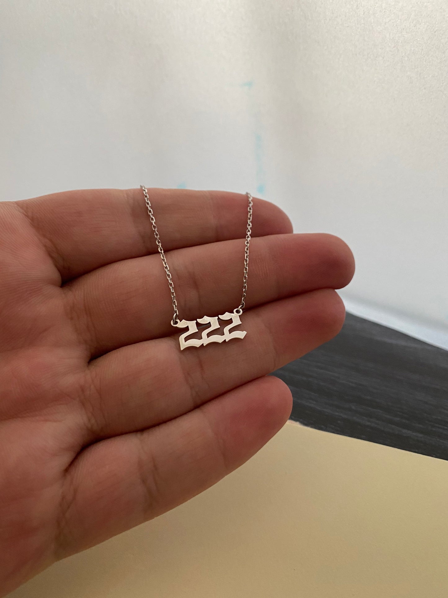14k Solid Gold Angel Number Necklace , 000,111,222,333,444,555,666,777,888,999 , 888 Solid Gold Necklace , Solid Gold Angel Necklace