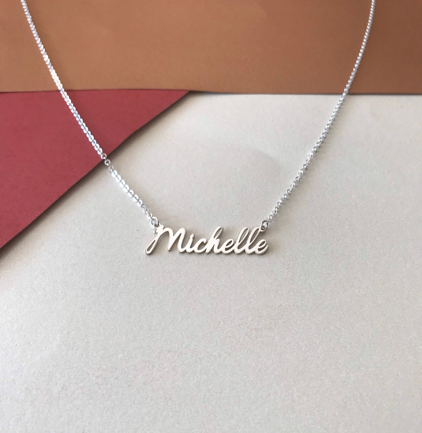 Sterling Silver Name Necklace -Personalized Name Necklace  -Personalized Necklace -Perfect Gift Silver Name Necklace - Gift For Mom Mam Mama