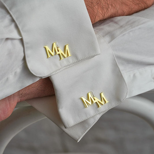 14K Gold Personalized Name Cufflinks,Customized Cufflinks,Groom Wedding Cufflinks - Groomsmen gift,Initials Cufflinks,Cufflinks