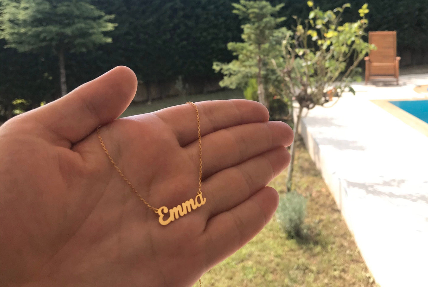 Perfect gift for her • Best dainty name necklace • Tiny name necklace for her • 14k Solid Gold Necklace • birthday gift • gift for mom
