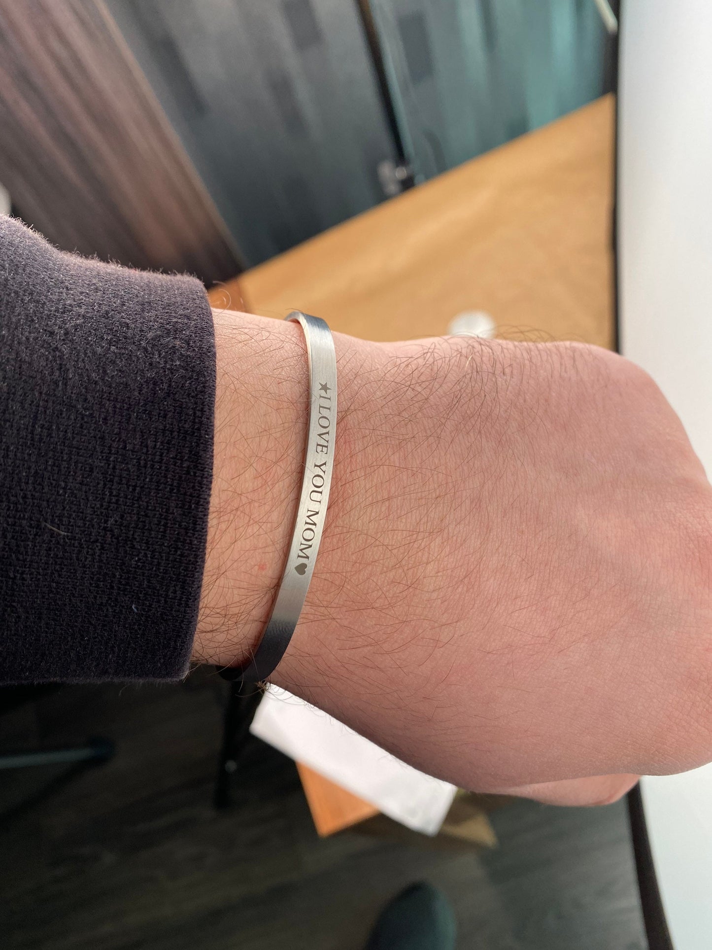 Stainless Steel Cuff Bracelet - Adjustable Cuff Bracelet- Personalized Gift - Mothers Day Gift - Mom Gift - Personalized Jewelry