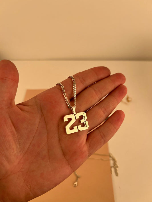 Sport Number Necklace, Gold Number Necklace, Year Necklace, Custom Lucky Pendant Customize Necklace With Number, Sport Lover Gifts For Men