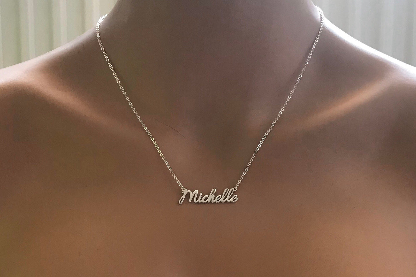 Sterling Silver Name Necklace -Personalized Name Necklace  -Personalized Necklace -Perfect Gift Silver Name Necklace - Gift For Mom Mam Mama