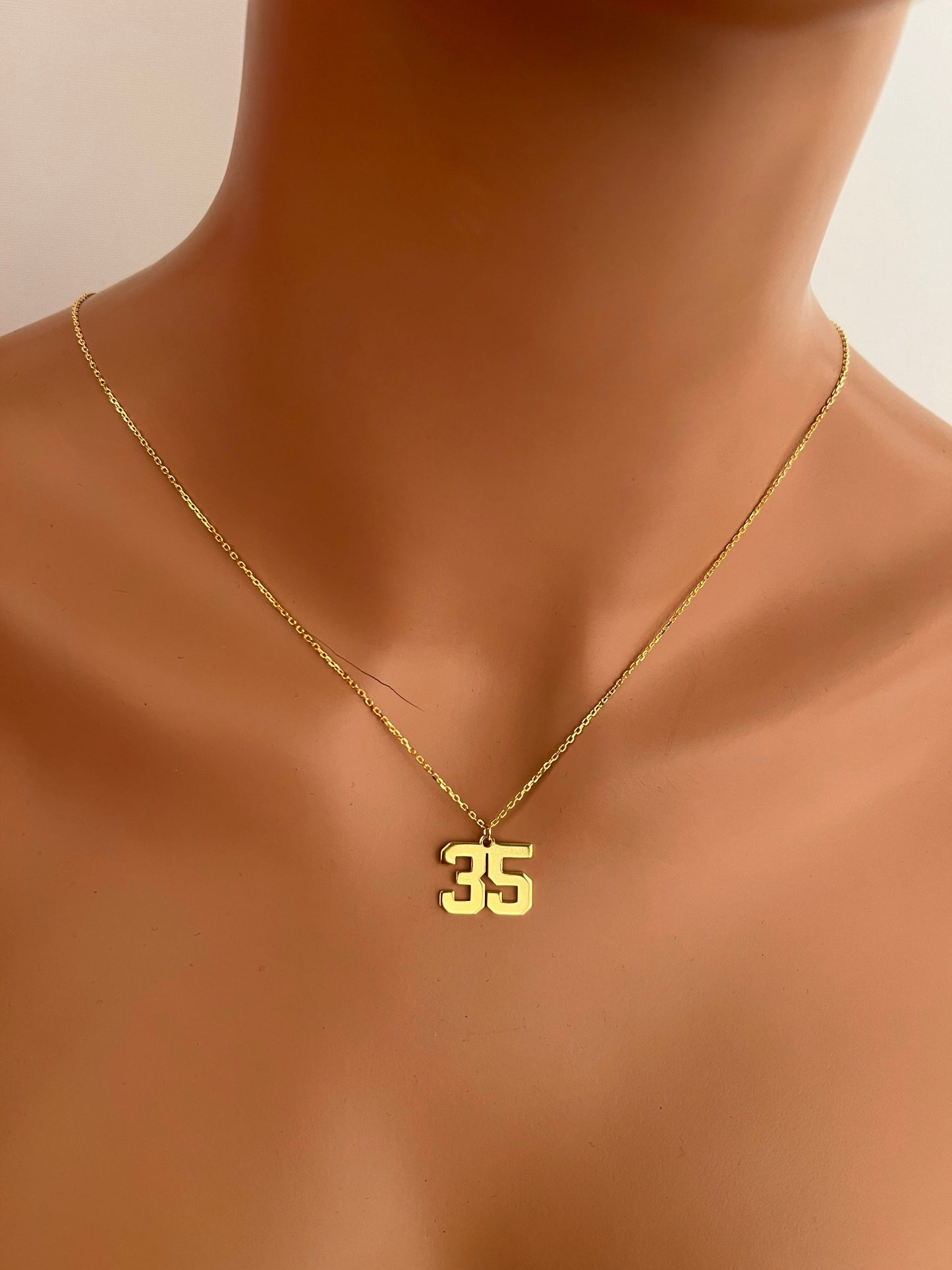 Gold Number Necklace ,Necklace For Boys Sports Fan, Baseball Pendant, Initial Necklace, Personalized Number Necklace, Silver Number Necklace