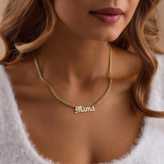 14K Gold Dainty Mama Necklace ,Perfect Gift for Mom and Wife ,Custom Name Necklace , Gold Mama Necklace , Necklace for Mother , Gift for Mom