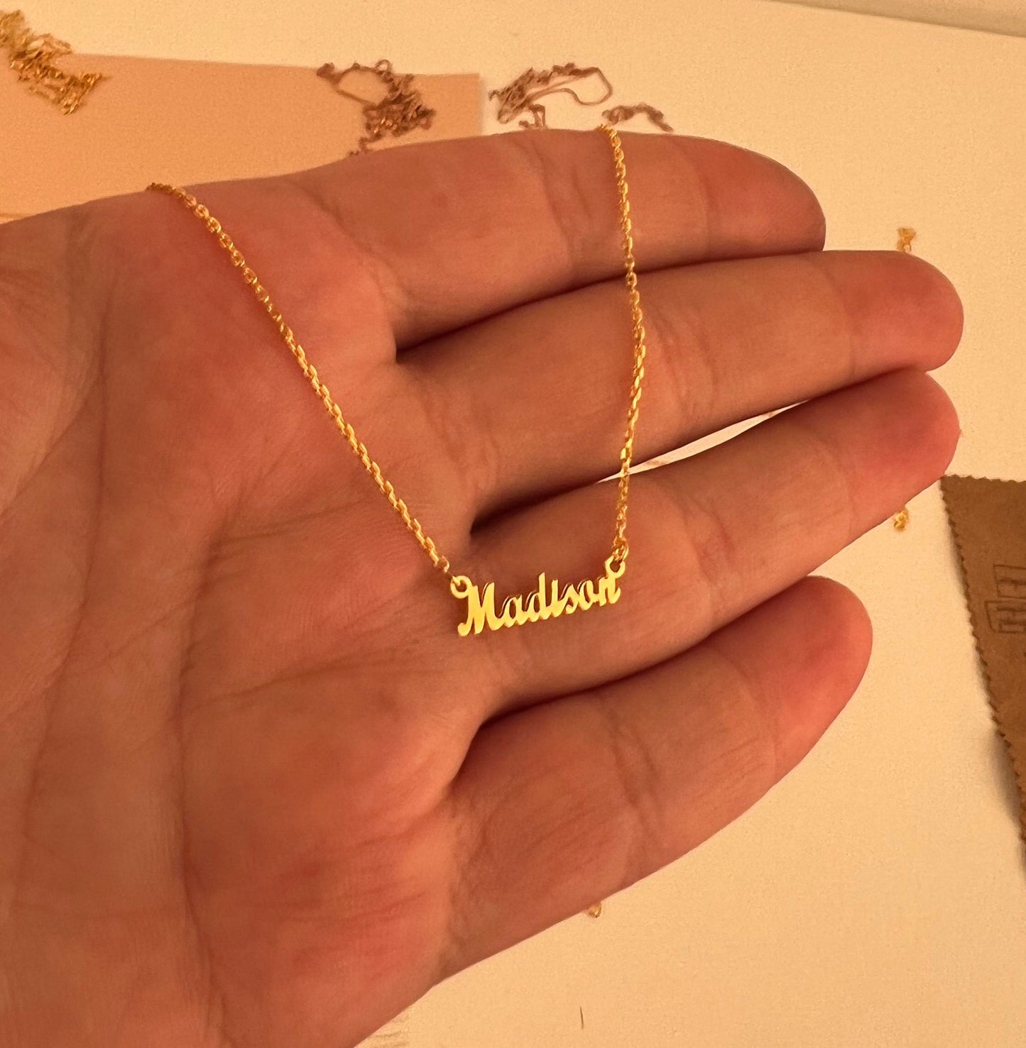 14K Solid Gold Name Necklace, Nameplated Jewelry, Personalized Gift, Necklace for Women, Gold Name Necklace, Mom and Girls Name Necklace