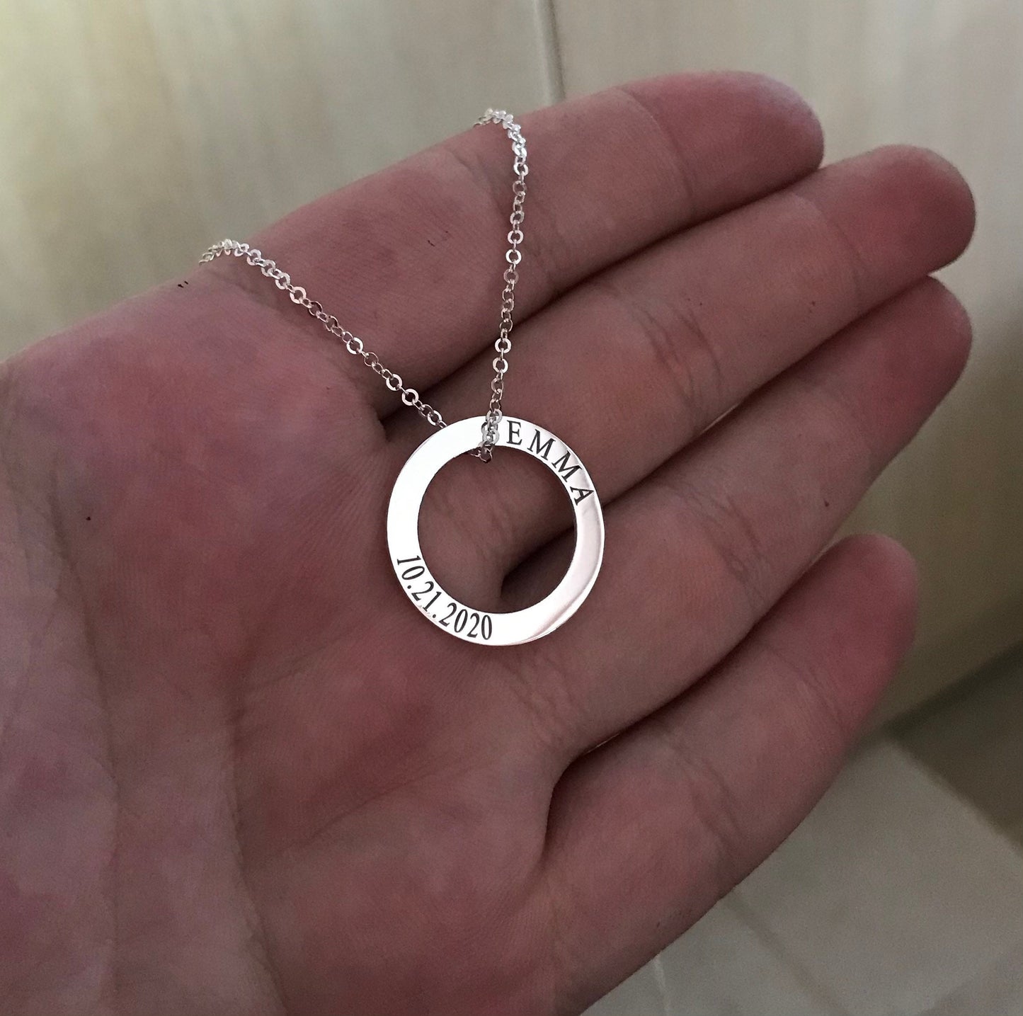 Personalized Necklace - Personalized jewelry - Name necklace -  circle necklace - Christmas gift - Personalized Jewelry - Perfect Gift