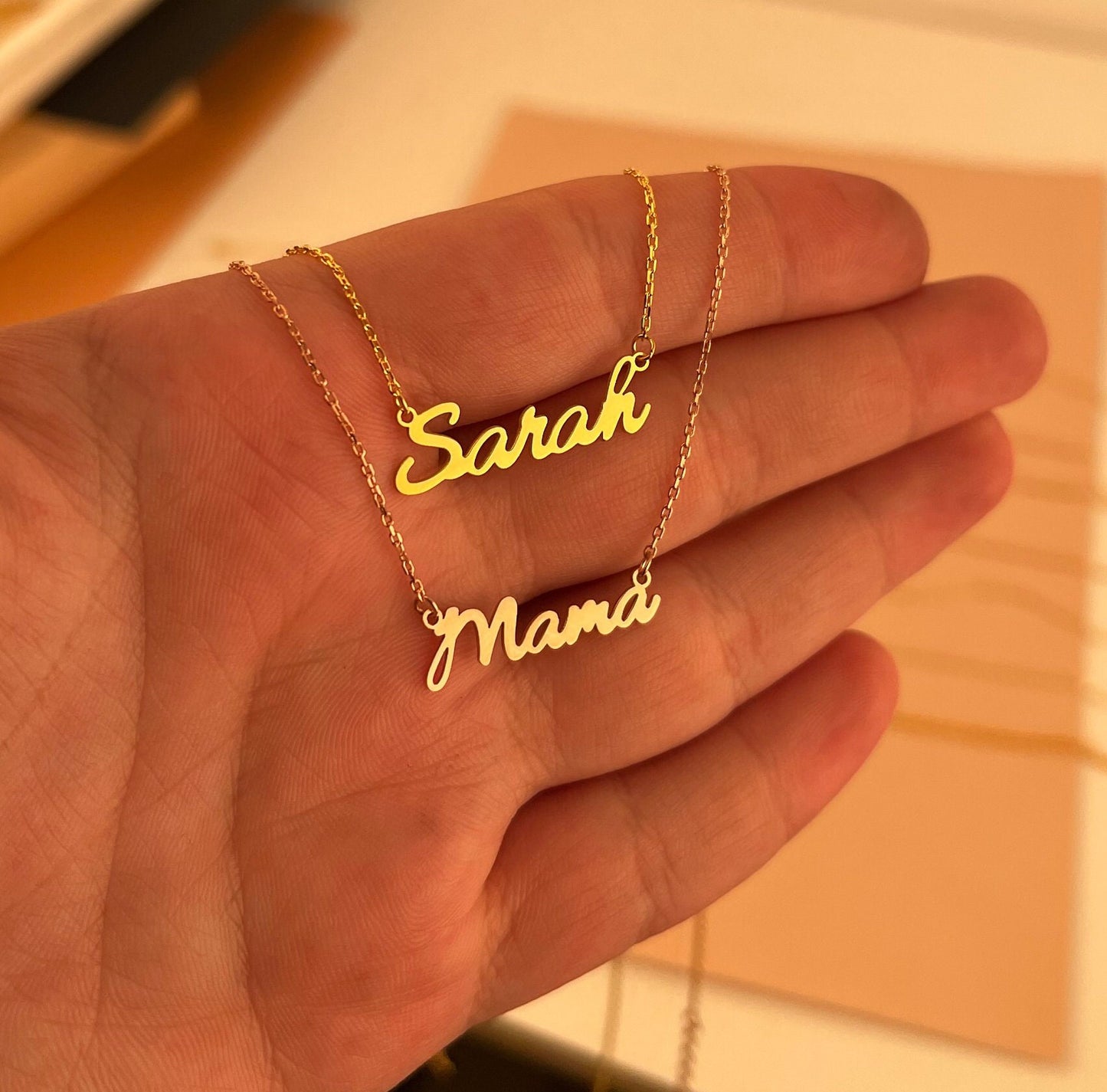 14k Solid gold name necklace , Personalized Name necklace , Gold name necklace , Personalized jewelry , Personalized Gift , Name necklace