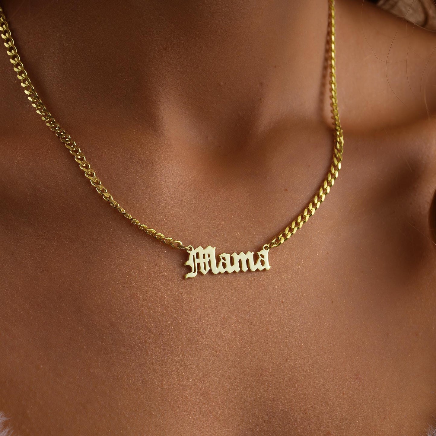14K Custom Name Necklace Curb Chain , Dainty Name Necklace , Personalized Jewelry, Personalized Gift , Gold Name Necklace , Christmas Gift