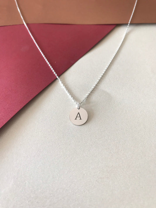 Initial Disc Necklace,Gold Initial Disc Necklace,Personalized Necklace,Mother’s necklace,personalized letter necklace, valentines day